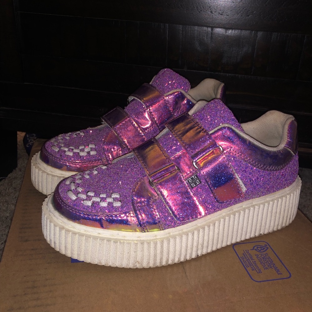 Tuk Pink Glitter Platform Creepers Gem